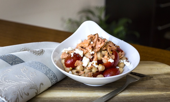 Colour Me Salmon and Chickpea Bowl