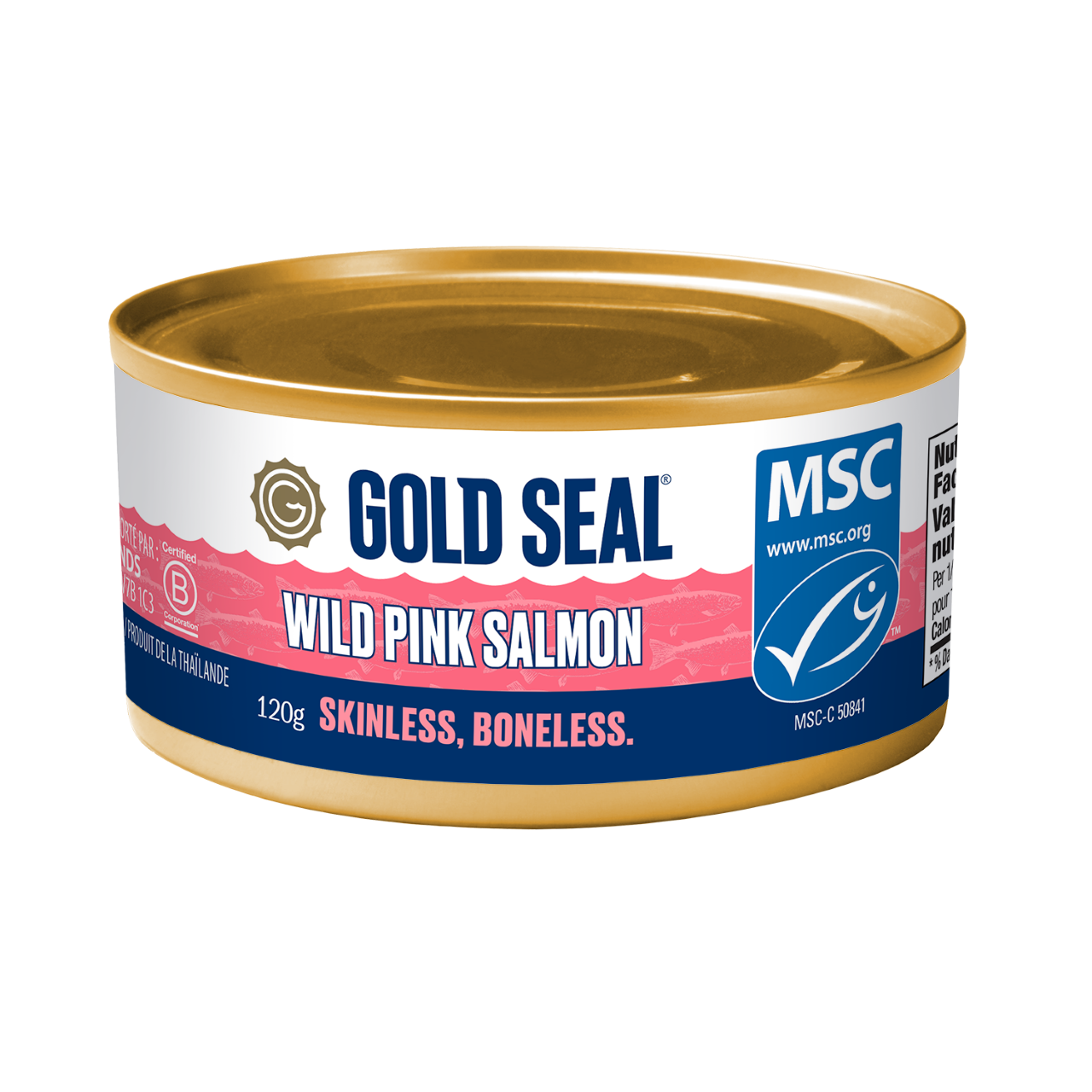 One can of Gold Seal Skinless and Boneless Wild Pink Salmon