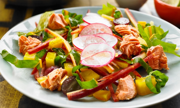 Salmon, Green Grape and Beet Salad