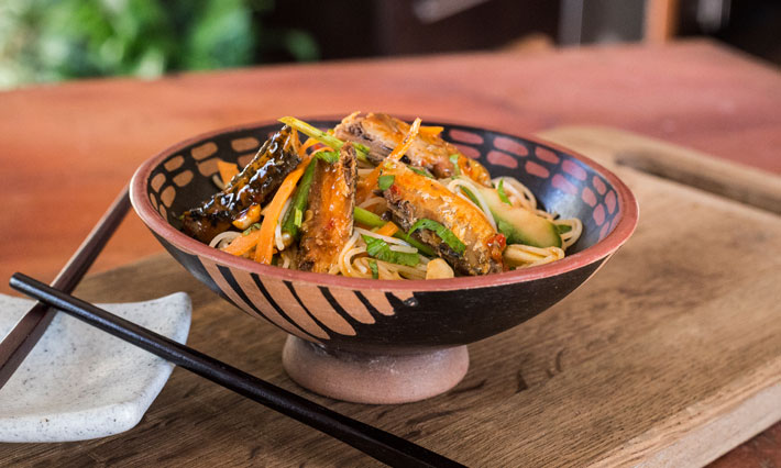 Thai Chili Sardine and Rice Noodle Salad