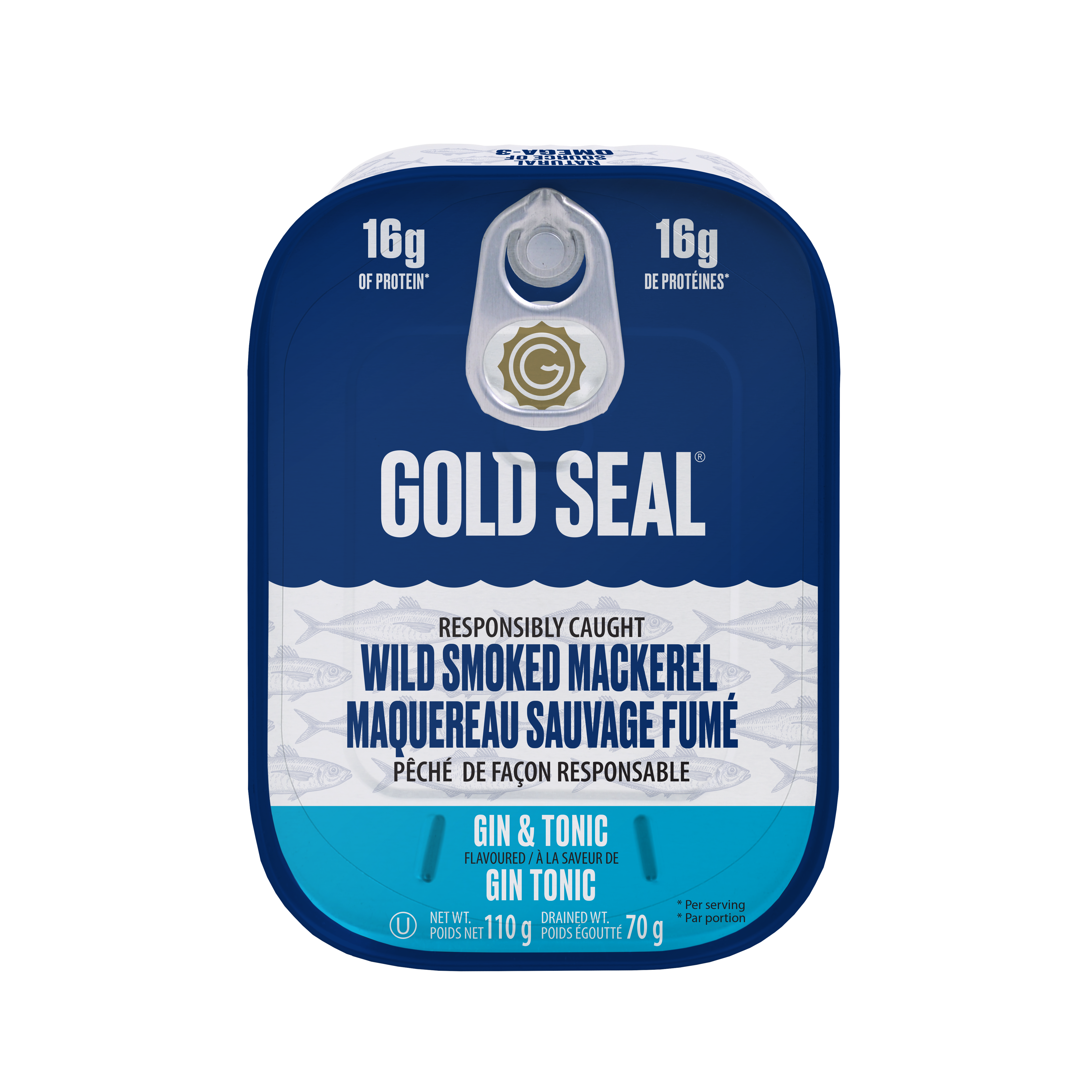 Canned Smoked Mackerel Gin & Tonic Flavoured Gold Seal Seafood