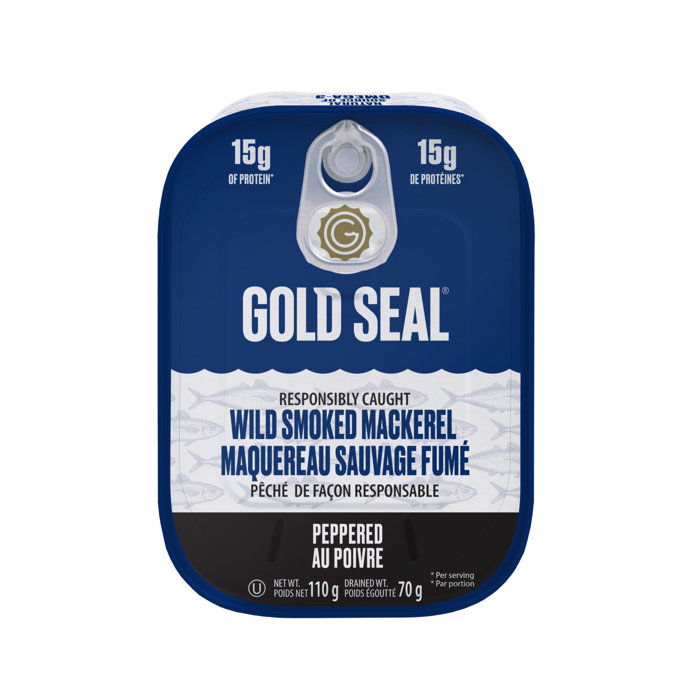 Canned Wild Smoked Mackerel Peppered Gold Seal Canned Seafood