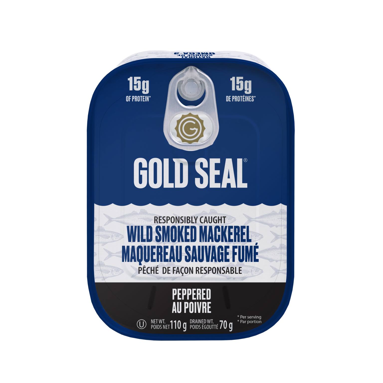 Canned Wild Smoked Mackerel Peppered Gold Seal Canned Seafood