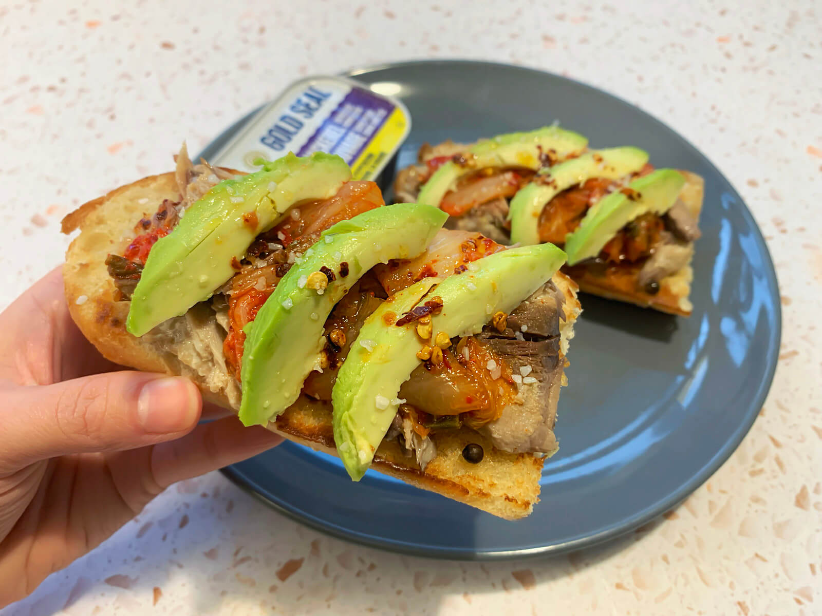 Kimchili-Avocado-Toast-with-Mackerel