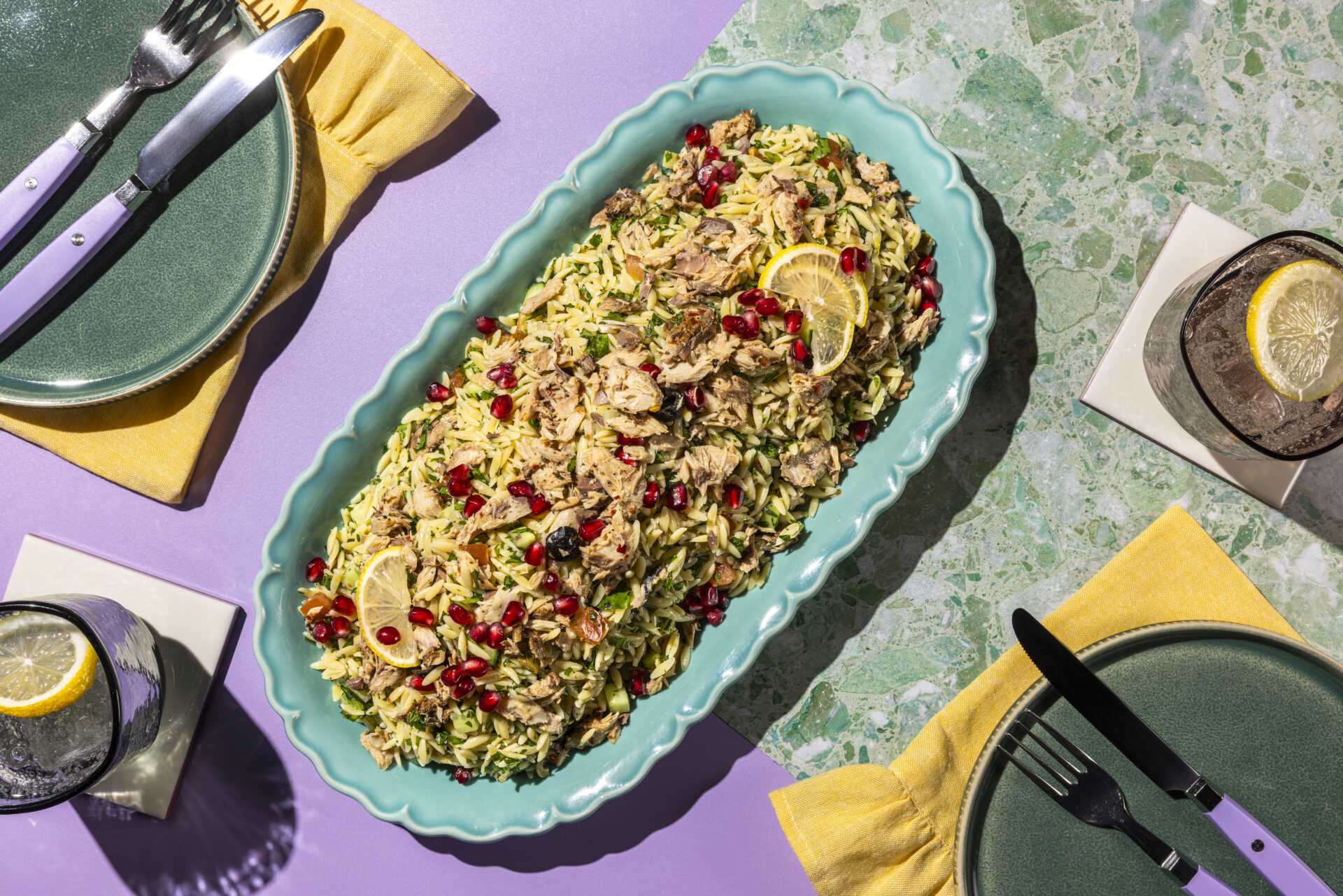 Lemony Orzo & Mackerel Salad