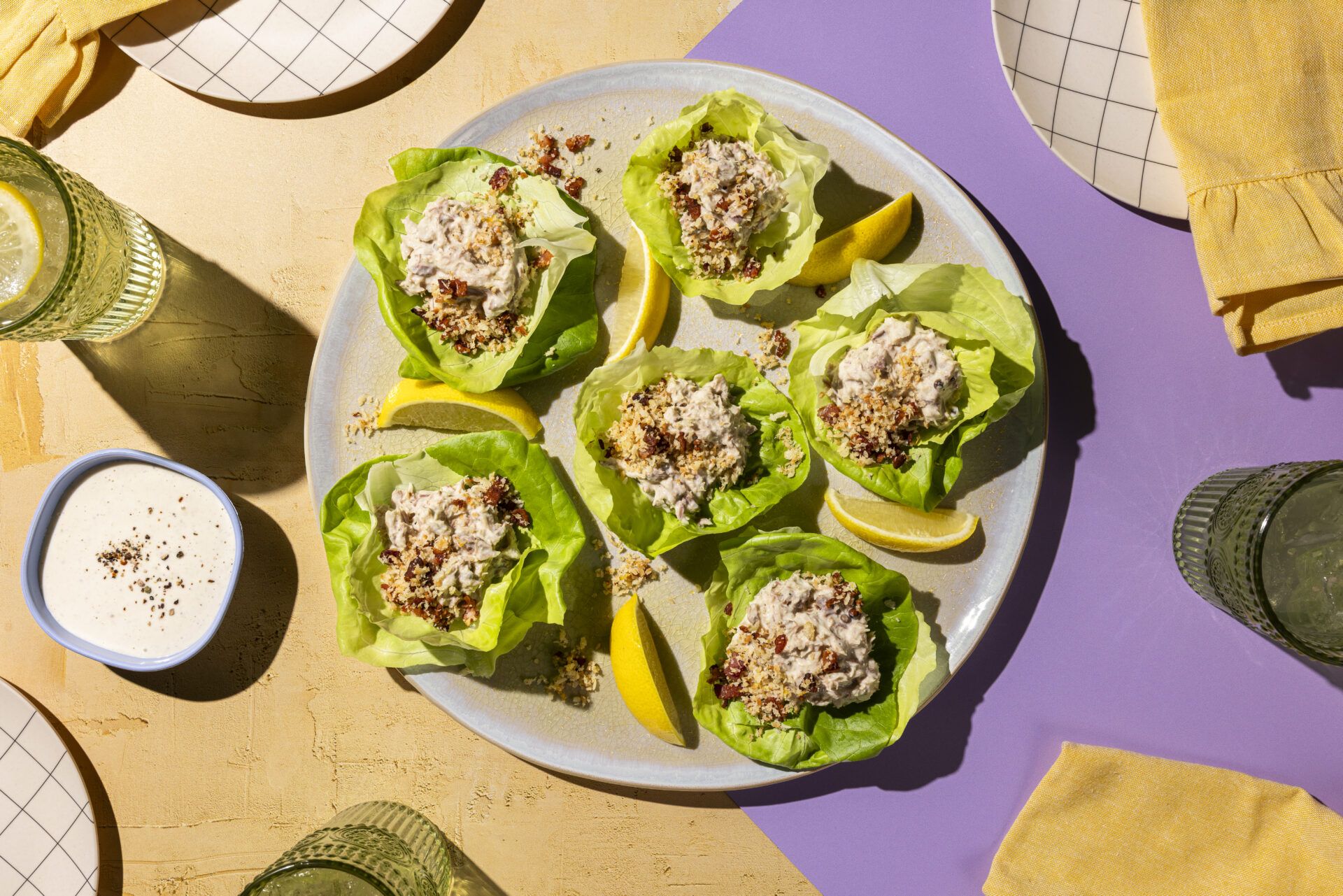 Mackerel Caesar Salad Cups
