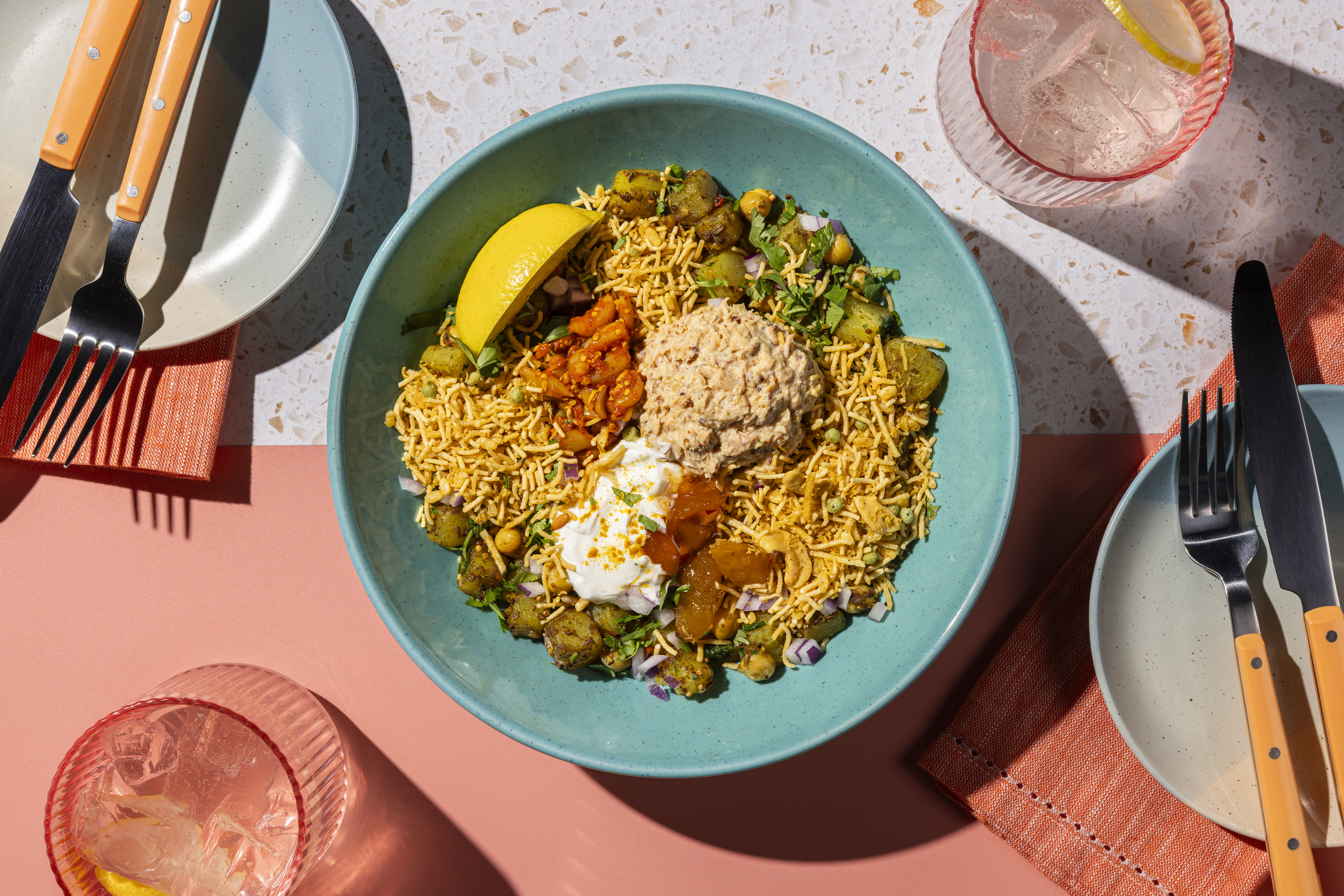 Crispy Salmon Chaat Salad